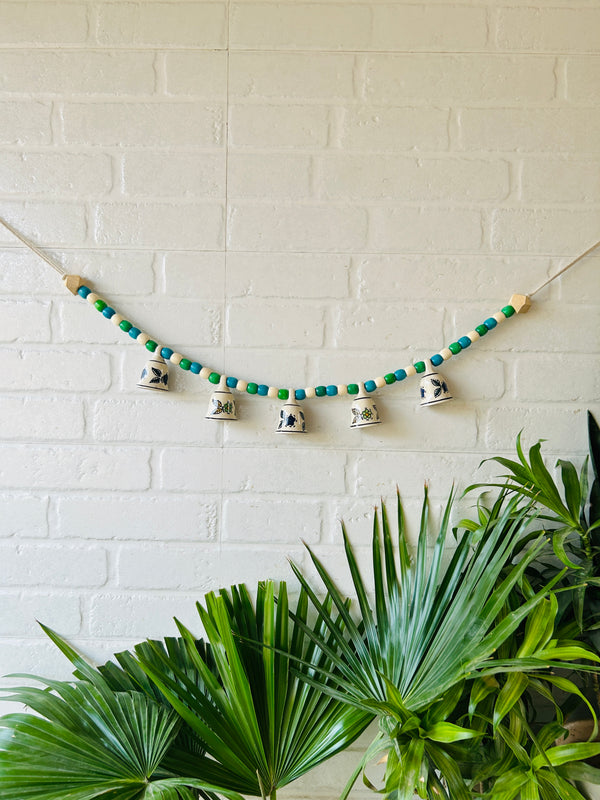 KHANAK | Ceramic bells bunting  - Blue ORCHID