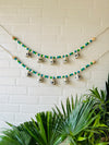 KHANAK | Ceramic bells bunting  - Blue and Green Edition