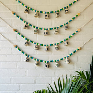 KHANAK | Ceramic bells bunting  - Blue ORCHID