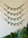 KHANAK | Ceramic bells bunting  - Blue and Green Edition