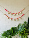 KHANAK | Ceramic bells bunting  - Pink and white Edition