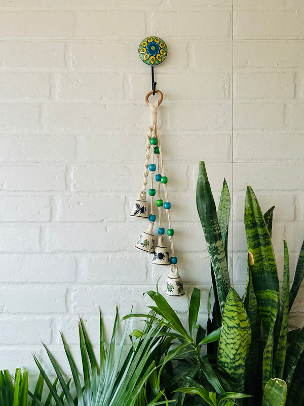 BLUE ORCHID | Symphony Chimes | Bunch of 4 (mini) bells with Ceramic Hook
