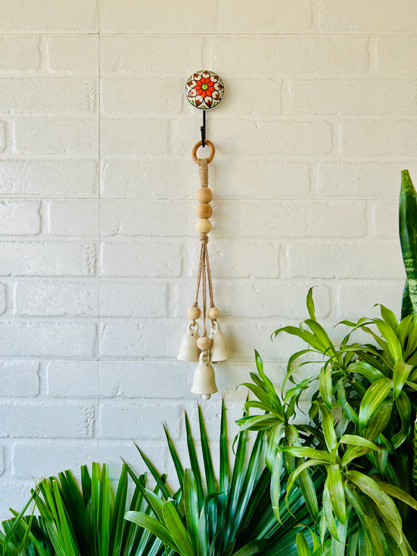Ivory Chimes | Classic white bells with ceramic hook