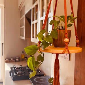 Swing Story – Macrame Hanging Shelf | METAL CEILING HOOK INCLUDED
