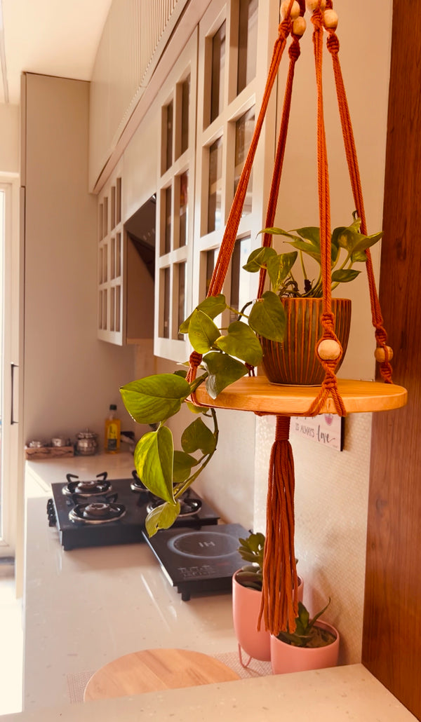 Swing Story – Macrame Hanging Shelf | METAL CEILING HOOK INCLUDED