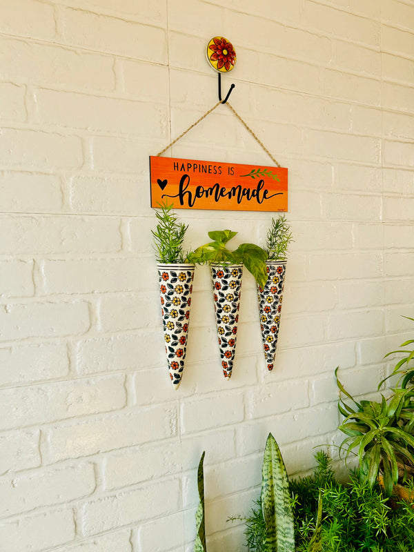 Floral Conicals Wall Combo | Balcony/Garden Decor