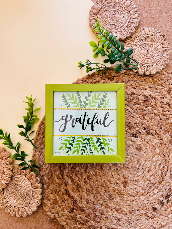 Grateful | 5*5 inches glass top wall frame