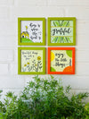Grateful Combo - Set of 4 | 5*5 inches glass top wall frame