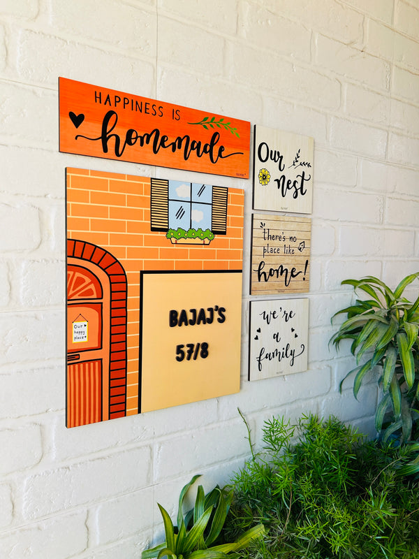 Our Happy Place Name Plate Wall Combo | Autumn