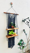 Mac Two Stories | DARK CLOUD | Macrame Shelf with a Ceramic hook