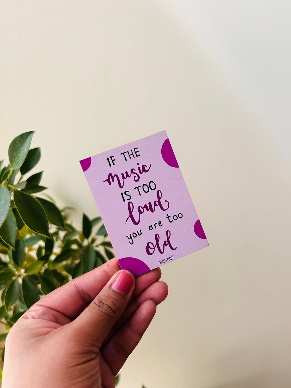Music | Small wooden sticker with hand doodled design