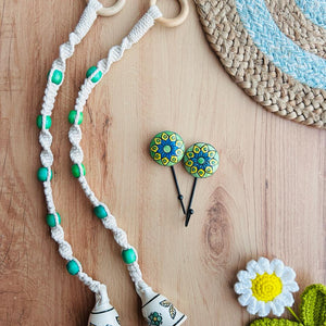 PANNA | Temple Chimes | Ceramic Macrame Bells with Ceramic Hooks