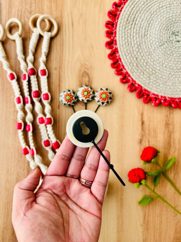 KESARI | Temple Chimes | Ceramic Macrame Bells with Ceramic Hooks