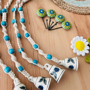 NEER | Temple Chimes | Ceramic Macrame Bells with Ceramic Hooks