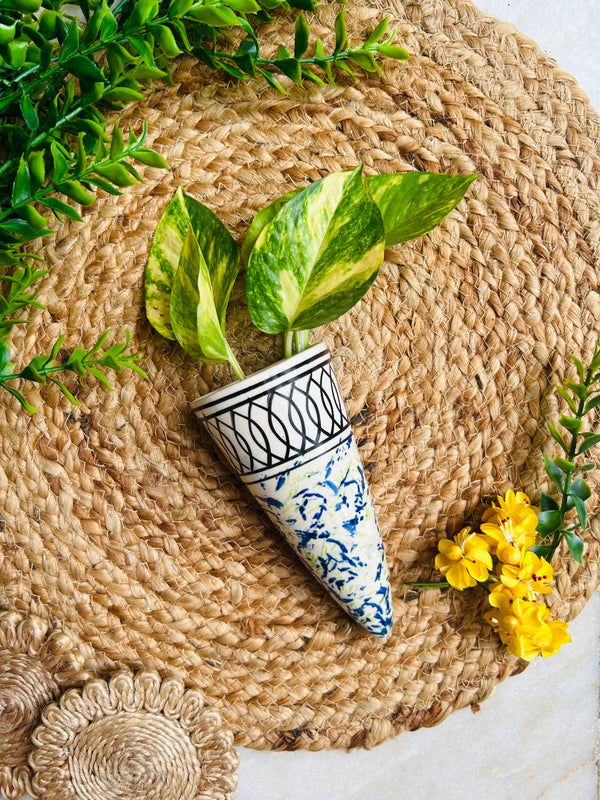 Mini Conical Planter | Black Lines | Buy 3 get 3 offer applicable| USE CODE