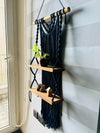 Mac Two Stories | INK BLUE | Macrame Shelf with a Ceramic hook