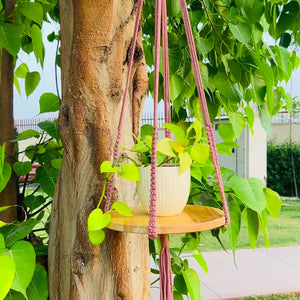 Swing Story CLASSIC – Macrame Hanging Shelf | METAL CEILING HOOK INCLUDED