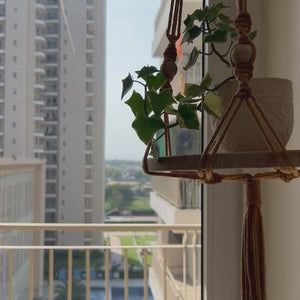 Swing Story – Macrame Hanging Shelf | METAL CEILING HOOK INCLUDED