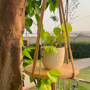 Swing Story CLASSIC – Macrame Hanging Shelf | METAL CEILING HOOK INCLUDED