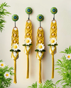 Mac-crochet Collection | A SET of 4 | Macrame plant hangers with crochet flowers in ceramic bottle vases