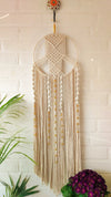 Snow Natural White macrame dream catcher with ceramic wall hook