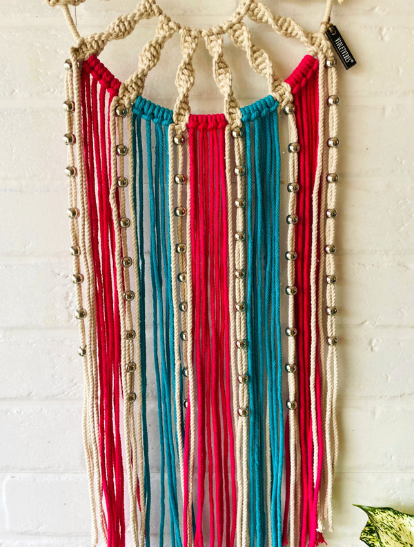 'Jasmine' spiral macrame dream catcher with ceramic hook