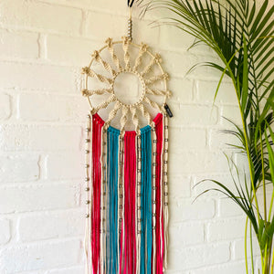 'Jasmine' spiral macrame dream catcher with ceramic hook