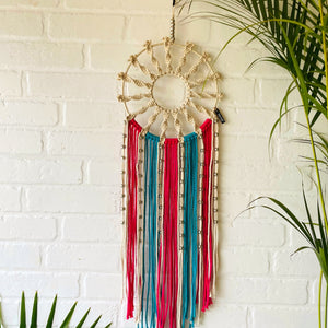 'Jasmine' spiral macrame dream catcher with ceramic hook