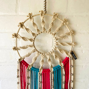 'Jasmine' spiral macrame dream catcher with ceramic hook