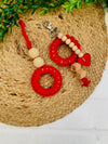 Set of macrame car tag and key chain