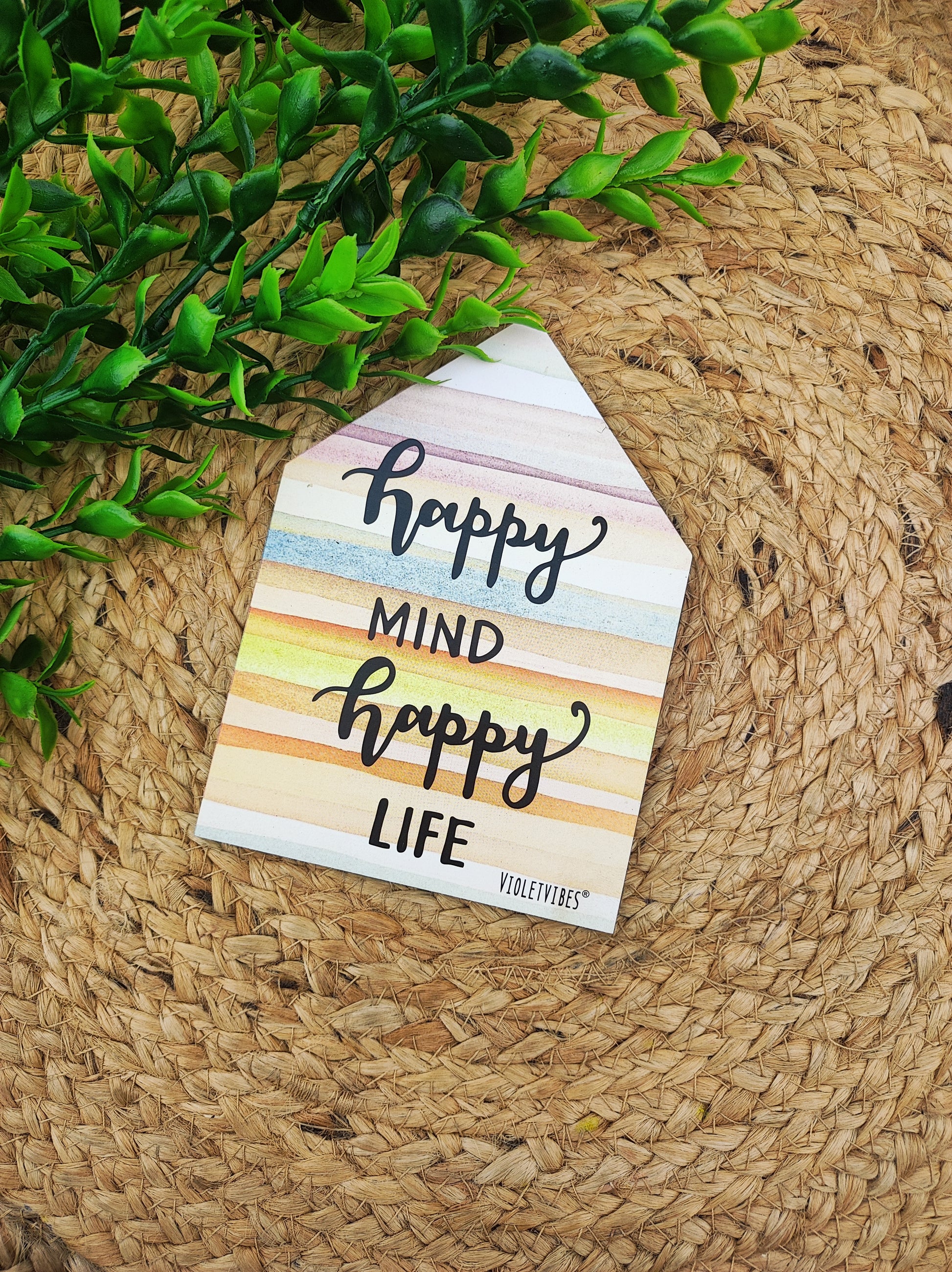 Happy mind Happy life | Hut Magnet