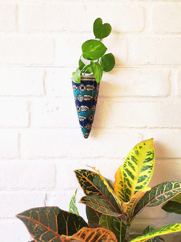 Mini Conical Planter | Blue Lines | Buy 3 get 3 offer applicable| USE CODE 