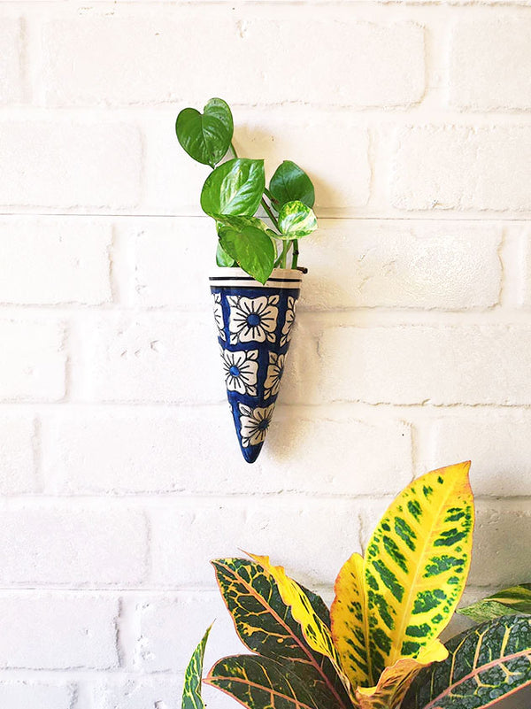 Mini Conical Planter | Blue Square | Buy 3 get 3 offer applicable| USE CODE  