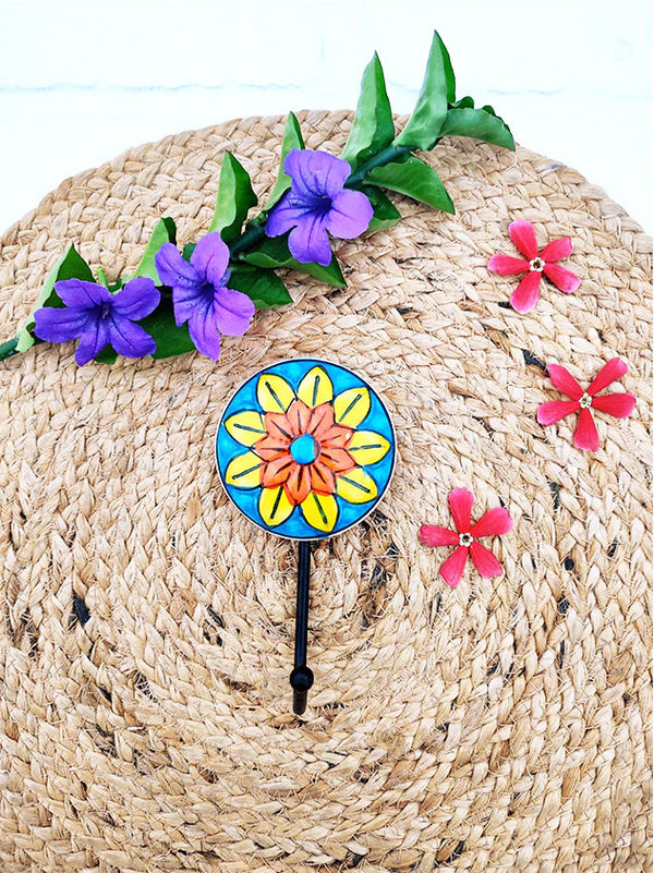 Ceramic Hooks | Blue Yellow Round