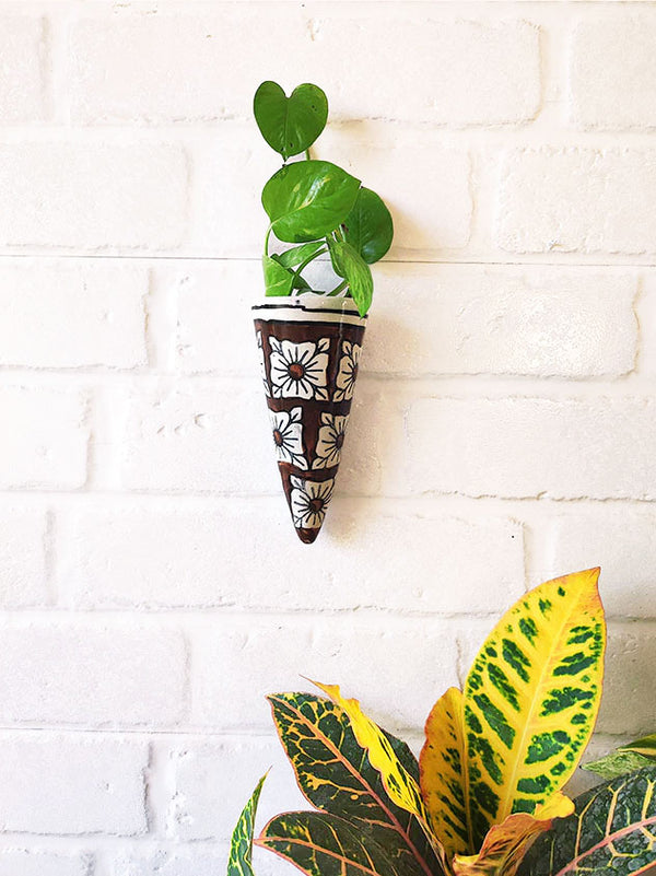 Mini Conical Planter | Brown Square | Buy 3 get 3 offer applicable | USE CODE 