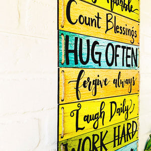 Family rules stay humble, count blessings....... Multi Tier Hanging