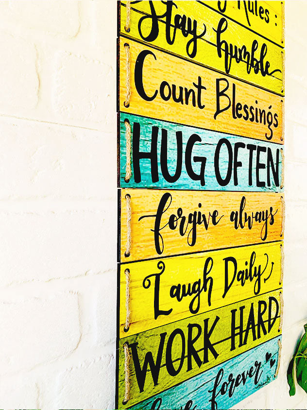 Family rules stay humble, count blessings....... Multi Tier Hanging