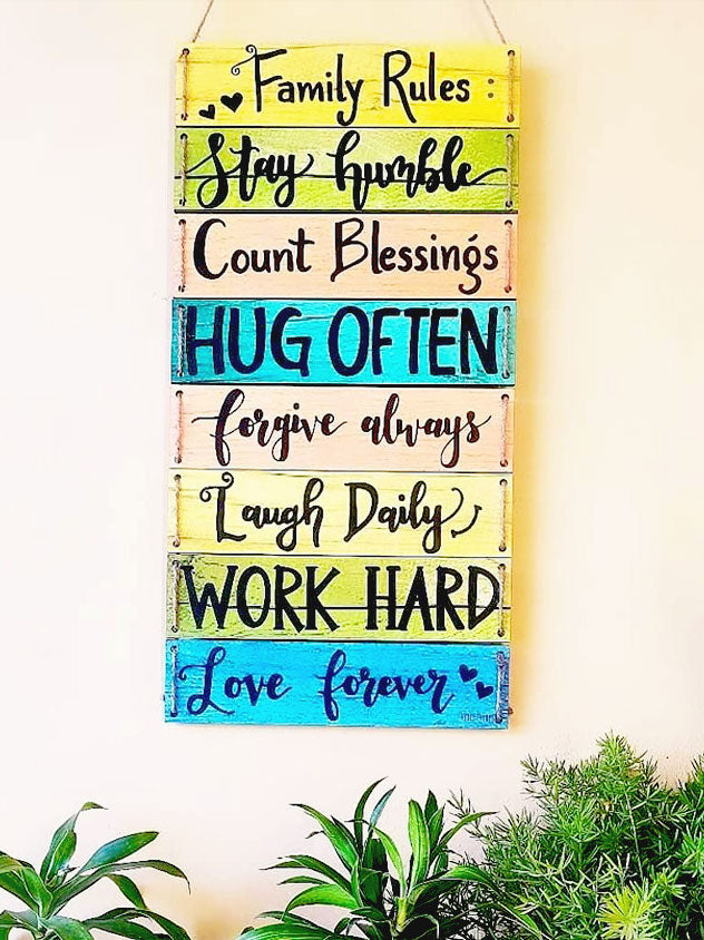 Family rules stay humble, count blessings....... Multi Tier Hanging