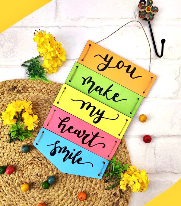 You make my heart smile | Multi level hanging (with flower shaped ceramic hook) | multitier