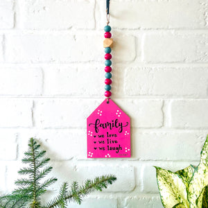 Family | Beaded Hut with Ceramic hook