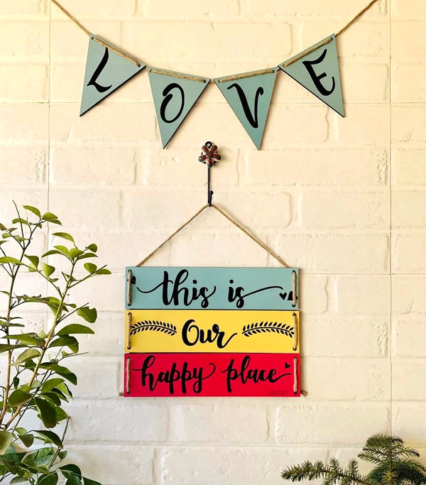 Love Bunting + This  is our happy place hanging (With hook)