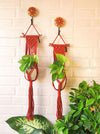 Macrame Plant Hangers | Red