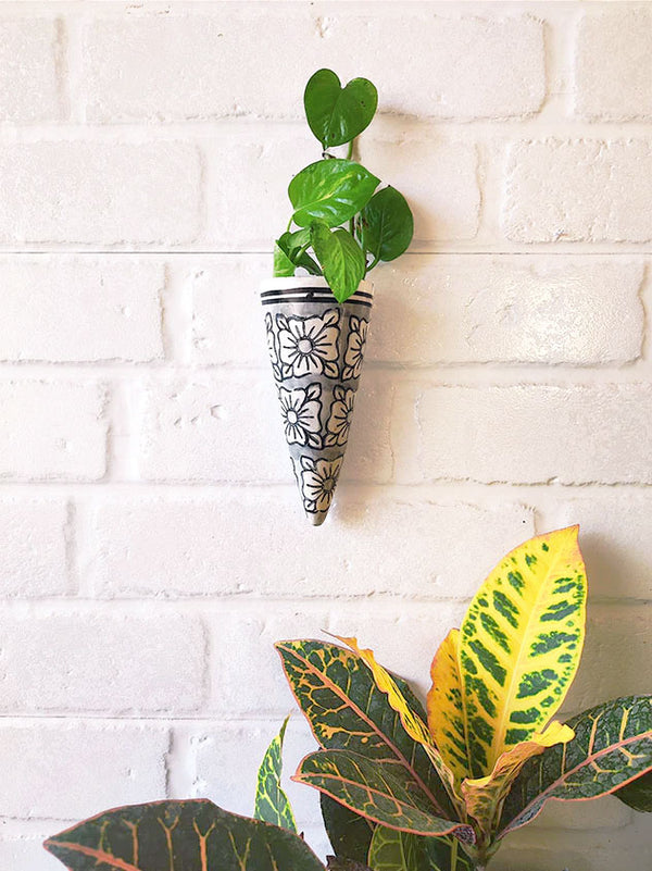 Mini Conical Planter | Grey Square | Buy 3 get 3 offer applicable| USE CODE  