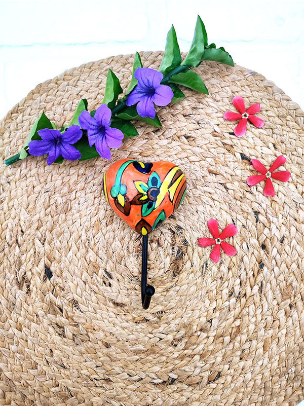 Ceramic Hooks | Orange Heart