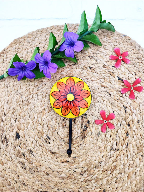 Ceramic Hooks | Yellow Orange Round