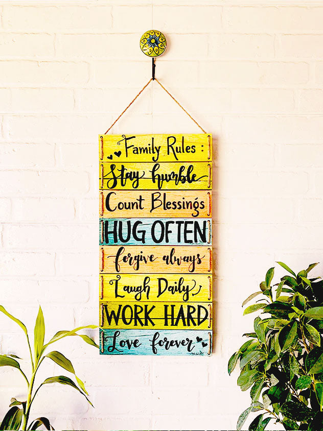 Family rules stay humble, count blessings....... Multi Tier Hanging