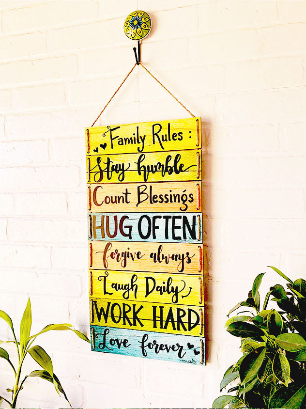 Family rules stay humble, count blessings....... Multi Tier Hanging