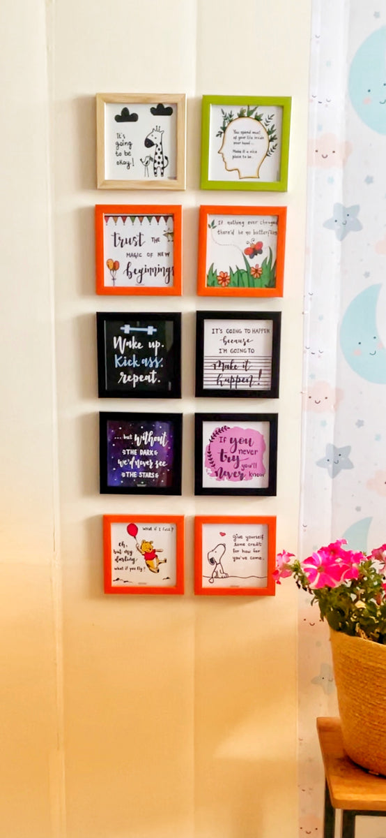A wall of Motivational frames | Set of 10 – VioletVibes