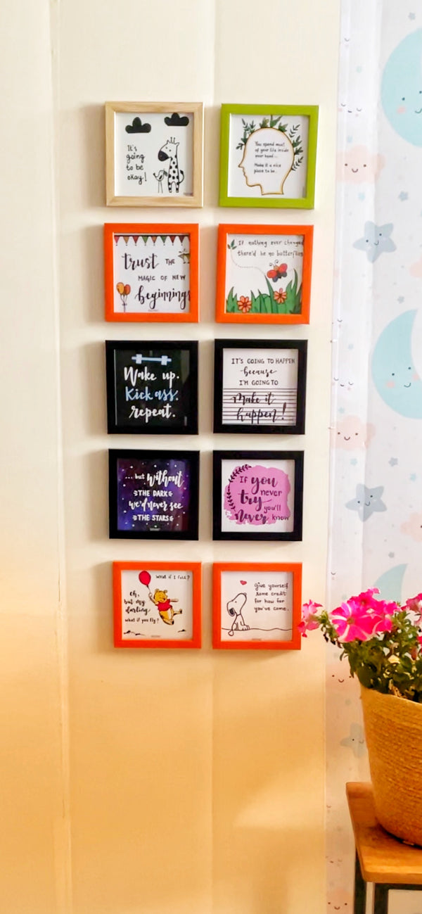 A wall of Motivational frames | Set of 10